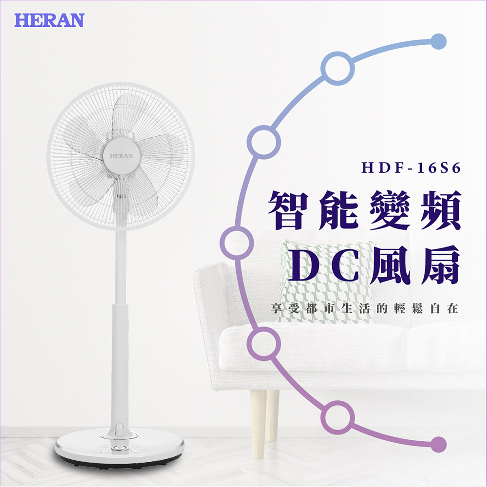 【HERAN 禾聯】16吋智能省電變頻DC風扇 HDF-16S6